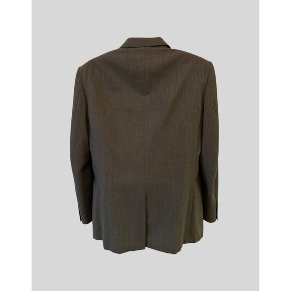 Stafford Mens Gray Pinstripe Suit Jacket Wool Blend Classic Tailored Fit Size 44 - Picture 3 of 11